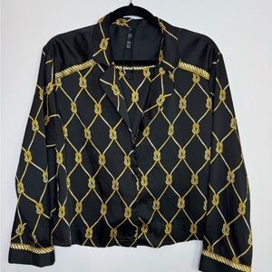 Zara nautical knit rope Print Blouse